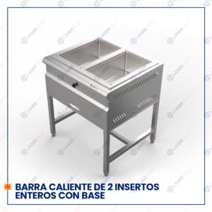 BARRA CALIENTE DE 2 INSERTOS ENTEROS CON BASE