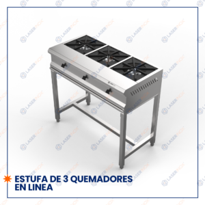 ESTUFA DE 3 QUEMADORES EN LÍNEA