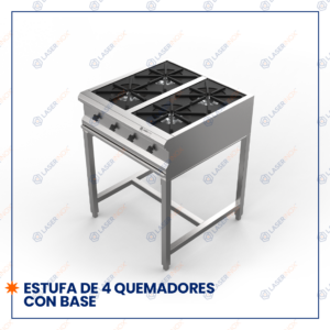 ESTUFA DE 4 QUEMADORES CON BASE