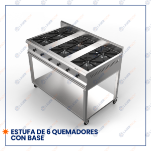 ESTUFA DE 6 QUEMADORES CON BASE