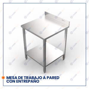 MESA DE TRABAJO  A PARED CON ENTREPAÑO