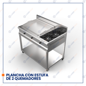 PLANCHA CON ESTUFA DE 2 QUEMADORES