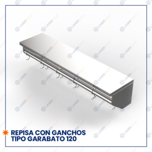 REPISA CON GANCHOS TIPO GARABATO 120