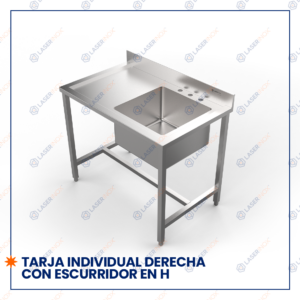 TARJA INDIVIDUAL DERECHA CON ESCURRIDOR EN H