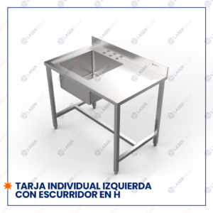 TARJA INDIVIDUAL IZQUIERDA CON ESCURRIDOR EN H